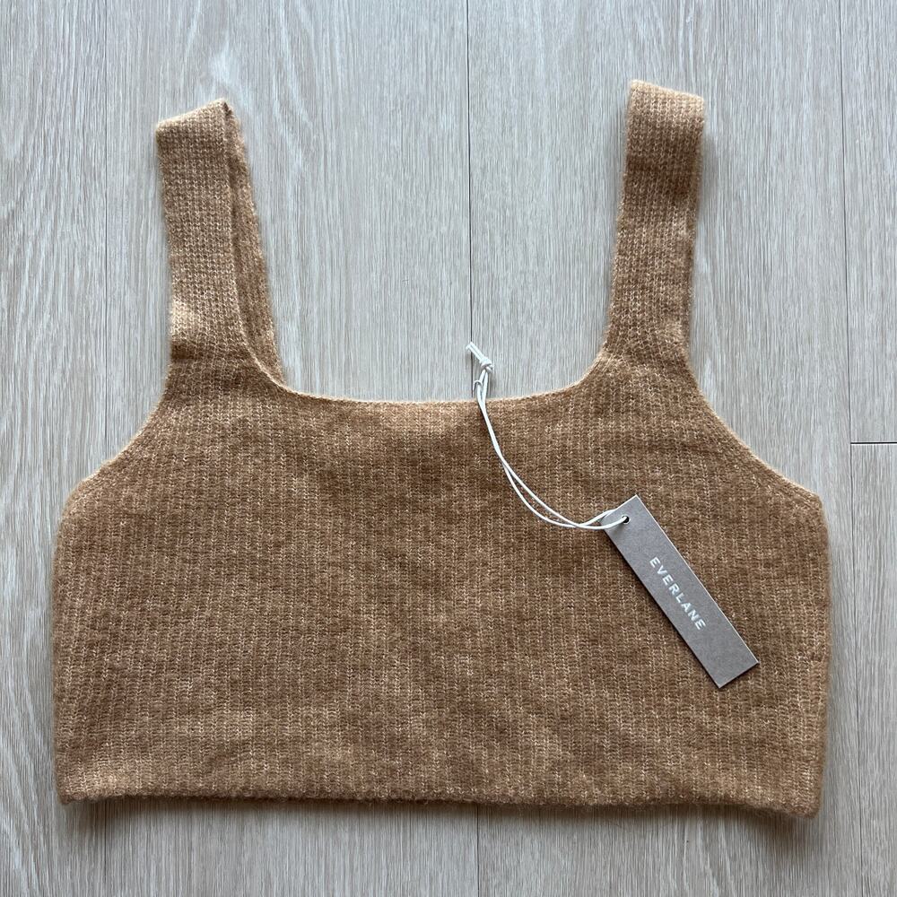 Everlane Crop Top Womens Medium Wool Blend Brown Cozy Stretchy Tank
